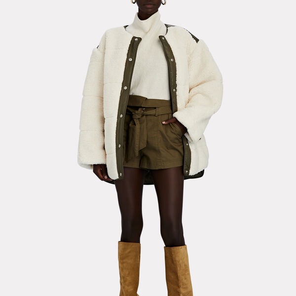 Frame Oversized Recycled Faux Shearling Jacket